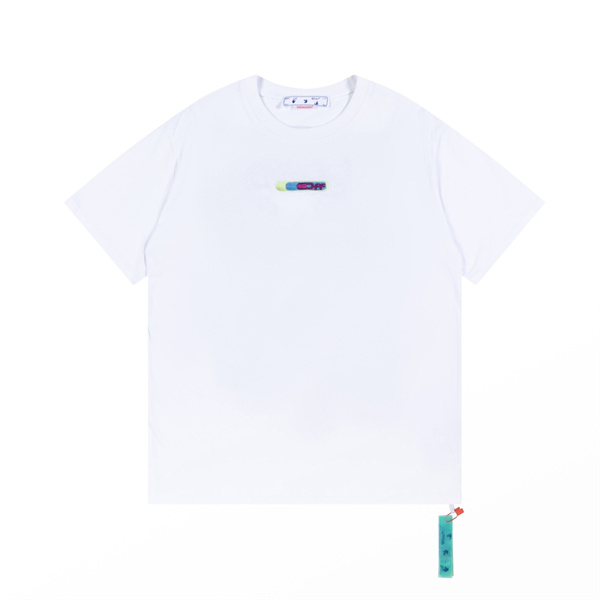 Off-White スーパーコピー Ｔシャツ WeedArrow 葉 ゆったり オーバーサイズ 刺繍 2色 オフホワイト