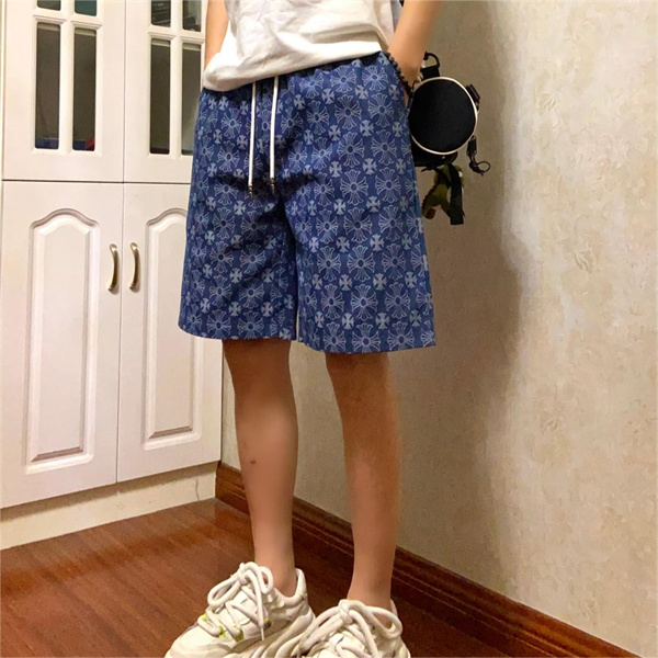 Chrome Hearts 高品質のクロムハーツクロスジャガードカップルデニムショートパンツ！ ゆったりフィット