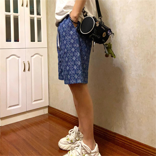 Chrome Hearts 高品質のクロムハーツクロスジャガードカップルデニムショートパンツ！ ゆったりフィット
