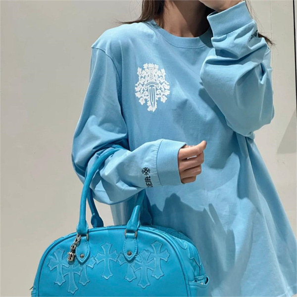 CHROME HEARTS コピー 長袖Tシャツ MIAMI BLUE マイアミ 限定ヴァインダガー プリント クロムハーツ 