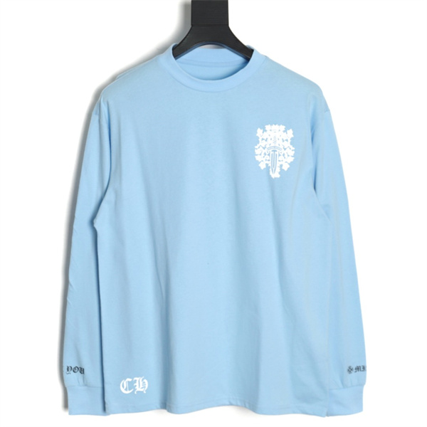CHROME HEARTS コピー 長袖Tシャツ MIAMI BLUE マイアミ 限定ヴァインダガー プリント クロムハーツ 