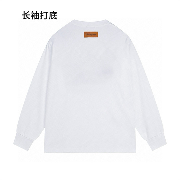 LOUIS VUITTON コピー 長袖Ｔシャツ バラ刺繍 ばら 薔薇 ロンＴ デザイン おしゃれ柄 カットソー ホワイト ルイヴィトン