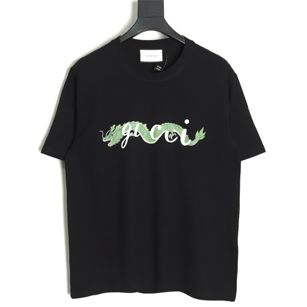 GUCCI スーパーコピー Tシャツ 龍 ロゴ プリント ゆったり デザイン 限定 グッチ ユニセックス 