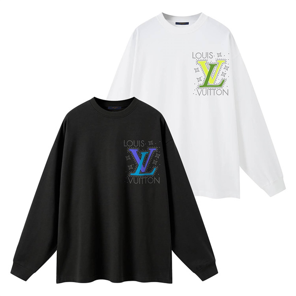 LOUIS VUITTON コピー 長袖Ｔシャツ シンプルデザイン 胸元ロゴ カジュアル ルイヴィトン