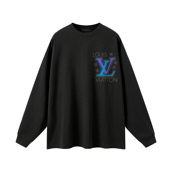 LOUIS VUITTON コピー 長袖Ｔシャツ シンプルデザイン 胸元ロゴ カジュアル ルイヴィトン