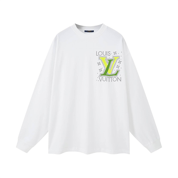 LOUIS VUITTON コピー 長袖Ｔシャツ シンプルデザイン 胸元ロゴ カジュアル ルイヴィトン