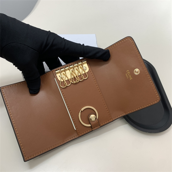 セリーヌ 偽物 財布 TRIOMPHE キャンバス 小牛革 金具 カードケース 4つのカードスロット 機能性抜群 CELINE 