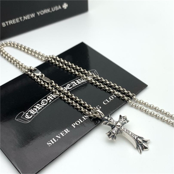 クロムハーツ コピー ネックレス ダブルCHクロス 重圧感 クロス ペンダント ペーパーチェーン CHROME HEARTS