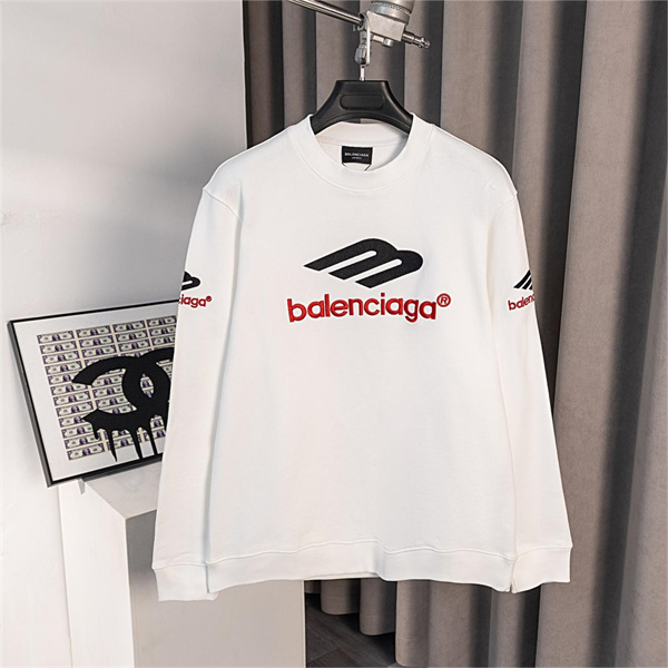 BALENCIAGA スーパーコピー トレーナー 刺繍 ロゴ コットン リラックス フィット シンプル モード バレンシアガ
