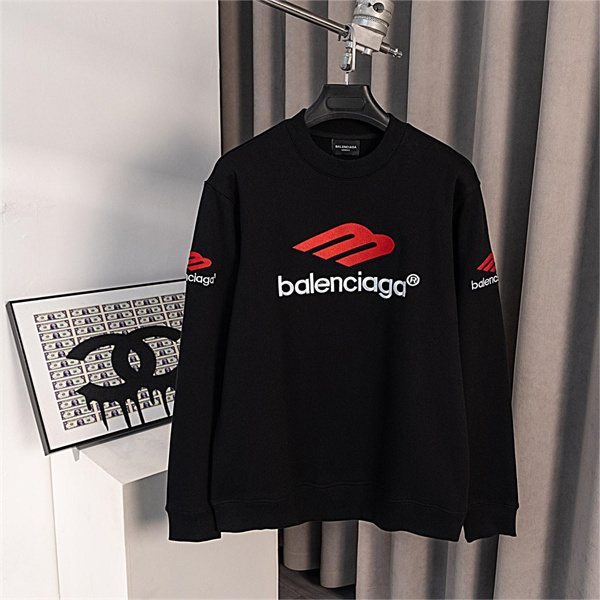 BALENCIAGA スーパーコピー トレーナー 刺繍 ロゴ コットン リラックス フィット シンプル モード バレンシアガ