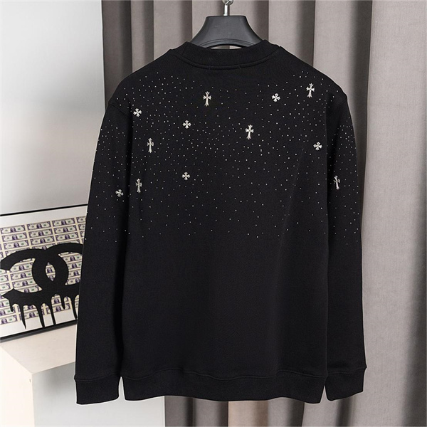 クロムハーツ コピー トレーナー ラインストーン メタルクロスロゴ ワッペン 個性的 CHROME HEARTS
