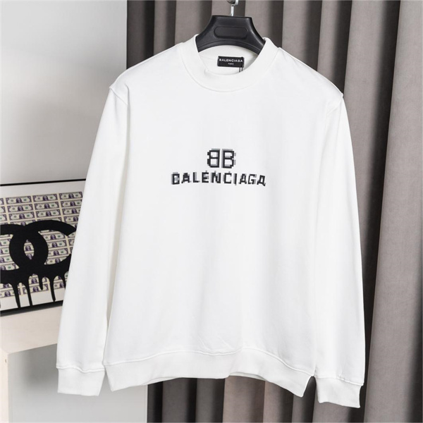 バレンシアガ スーパーコピー トレーナー ブラック ロゴ プリント 快適 フィット モザイク BALENCIAGA