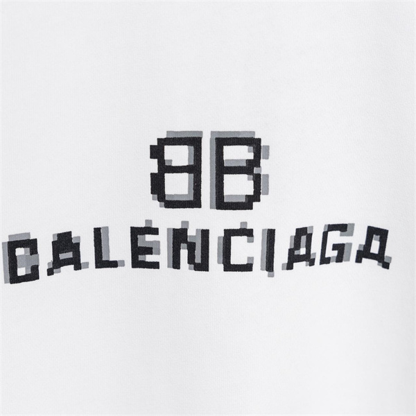 バレンシアガ スーパーコピー トレーナー ブラック ロゴ プリント 快適 フィット モザイク BALENCIAGA
