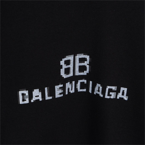 バレンシアガ スーパーコピー トレーナー ブラック ロゴ プリント 快適 フィット モザイク BALENCIAGA