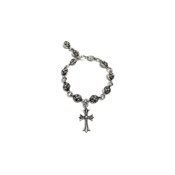 クロムハーツ コピー ブレスレット シルバー クロスボール CH 十字 モチーフ チャーム シルバー CHROME HEARTS 