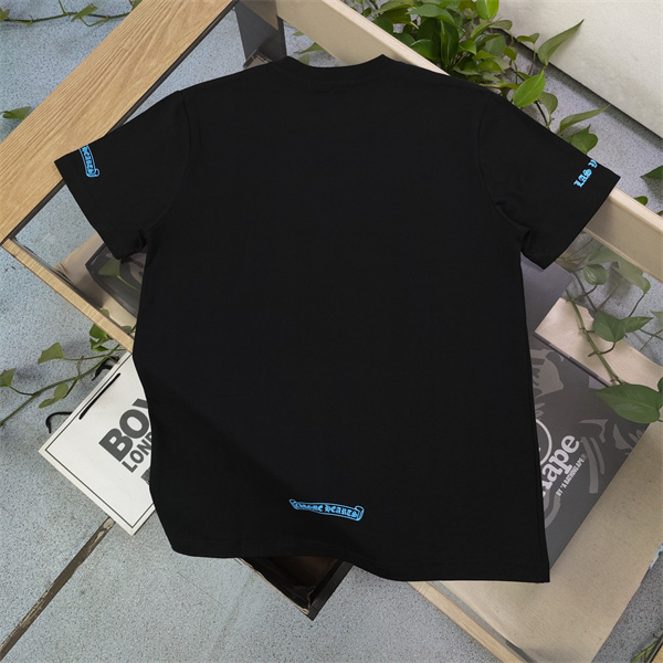 クロムハーツ コピー Tシャツ 限定 ブルー×ホワイト サイコロ柄 梵字 ロゴ ゆったり CHROME HEARTS