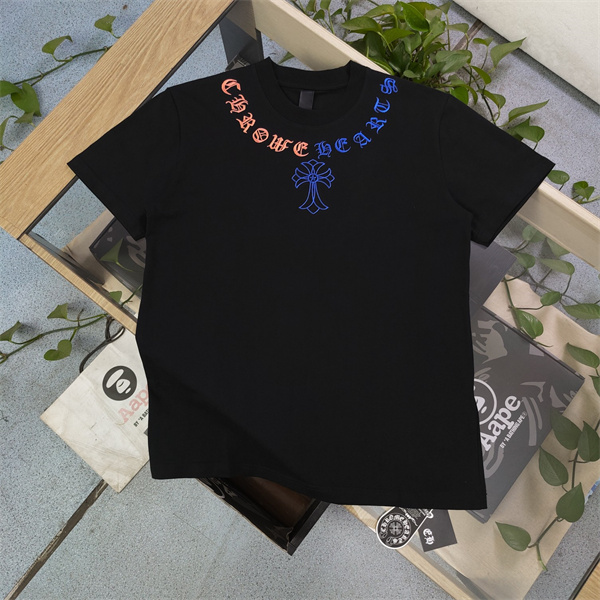 CHROME HEARTS コピー Tシャツ 刺繍 ロゴ カジュアル 男女兼用 人気 コットン オシャレ トレンド クロムハーツ