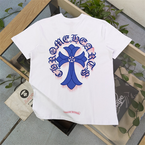 CHROME HEARTS コピー Tシャツ 刺繍 ロゴ カジュアル 男女兼用 人気 コットン オシャレ トレンド クロムハーツ