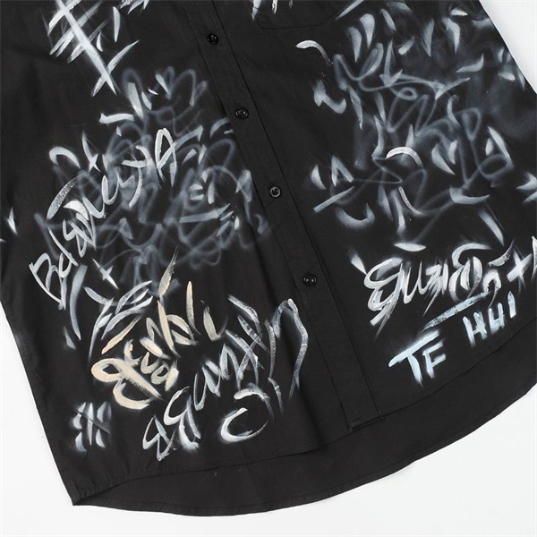 バレンシアガ スーパーコピー シャツ GRAFFITI オーバーサイズ 落書き ロゴ プリント ストリート BALENCIAGA