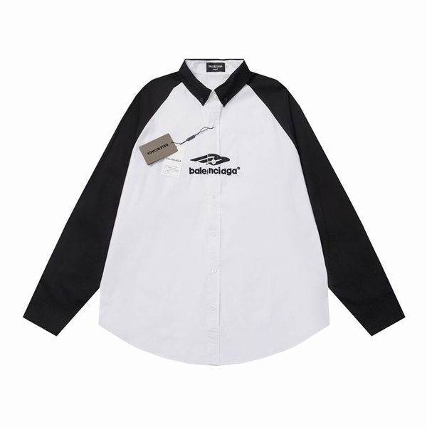 2024年春夏コレクション BALENCIAGA コピー シャツ 目立つ パネルデザイン ロゴ プリント 柄 バレンシアガ 