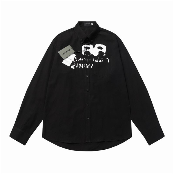 BALENCIAGA スーパーコピー シャツ ルーズフィット Hand Drawn BB Icon ロゴ シャツ バレンシアガ