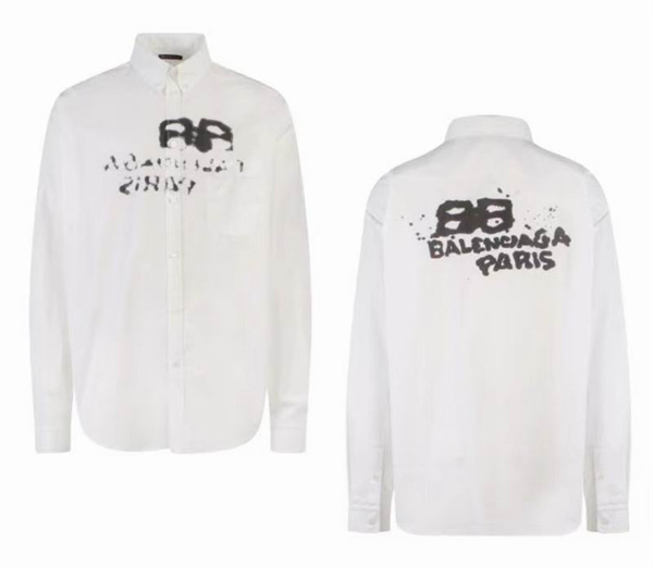 BALENCIAGA スーパーコピー シャツ ルーズフィット Hand Drawn BB Icon ロゴ シャツ バレンシアガ