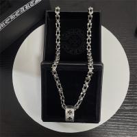 CHROME HEARTS コピー ネックレス シルバー レトロ クロス モチーフ 彫刻 クロムハーツ