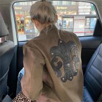 CHROME HEARTS コピー ジャケット フレア クロスボタン シャツ 綿 レザーロゴ レディース ワンサイズ クロムハーツ