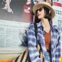 セリーヌ 偽物 ジャケット チェック柄 オーバーシャツ コットン 通気 柔らかい フランネル レディース CELINE