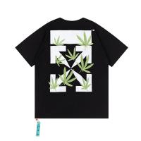 Off-White スーパーコピー Ｔシャツ WeedArrow 葉 ゆったり オーバーサイズ 刺繍 2色 オフホワイト
