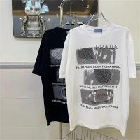 プラダ スーパーコピー Ｔシャツ ロゴ プリント柄 純綿素材 2色 葉 落書き 定番 オシャレ PRADA