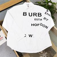 バーバリー スーパーコピー シャツ プリント ロゴ柄 オーバーサイズ ユニセックス 立体ロゴ BURBERRY