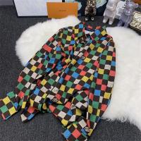 LOUIS VUITTON 偽物 シャツ ダミエ柄風 マルチカラー Unitedシリーズ オシャレ 人気 ルイヴィトン