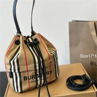 BURBERRY スーパーコピー バケットバッグ ナイロン ドローコード ポーチ チェック柄 ナイロン バーバリー