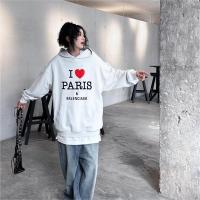 BALENCIAGA スーパーコピー パーカー I LOVE PARIS ロゴ プリント ストリートカジュアル おしゃれ 防寒