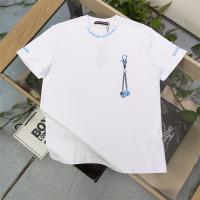 クロムハーツ コピー Tシャツ 限定 ブルー×ホワイト サイコロ柄 梵字 ロゴ ゆったり CHROME HEARTS