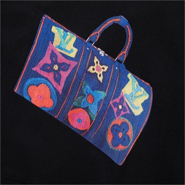 ルイヴィトン コピー トレーナー ブルー&パープル グラデーション LVロゴ ショルダーバッグ イラスト LOUIS VUITTON