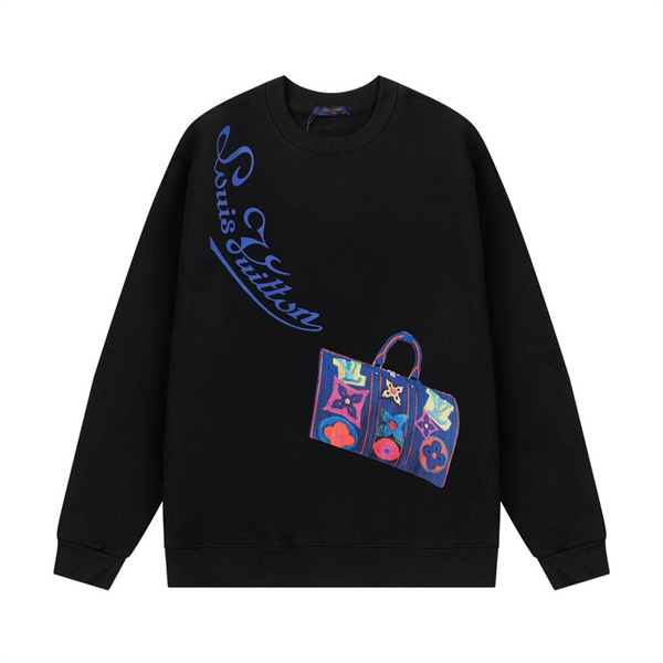 ルイヴィトン コピー トレーナー ブルー&パープル グラデーション LVロゴ ショルダーバッグ イラスト LOUIS VUITTON