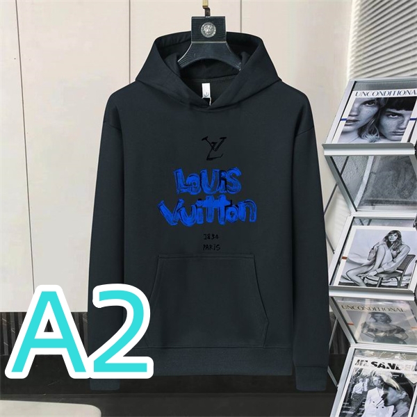 ルイヴィトン コピー パーカー グレー ブルー ロゴプリント シンプルデザイン カジュアル フーディ LOUIS VUITTON