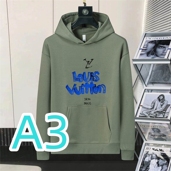 ルイヴィトン コピー パーカー グレー ブルー ロゴプリント シンプルデザイン カジュアル フーディ LOUIS VUITTON