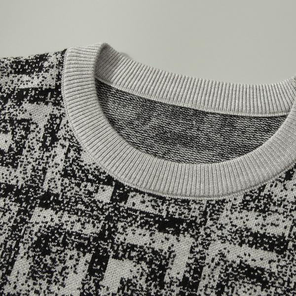 GIVENCHY コピー セーター モノクロモザイク デザイン GG ロゴ ジャカード 人気 オシャレ ジバンシィ