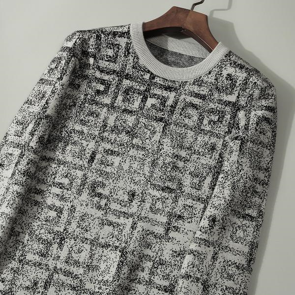 GIVENCHY コピー セーター モノクロモザイク デザイン GG ロゴ ジャカード 人気 オシャレ ジバンシィ
