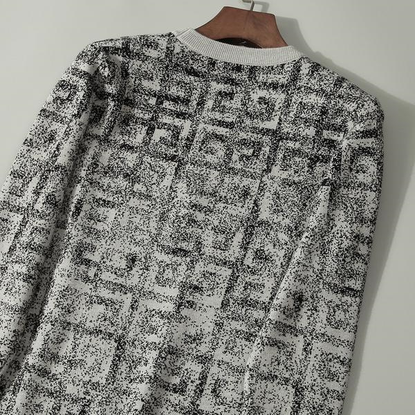GIVENCHY コピー セーター モノクロモザイク デザイン GG ロゴ ジャカード 人気 オシャレ ジバンシィ