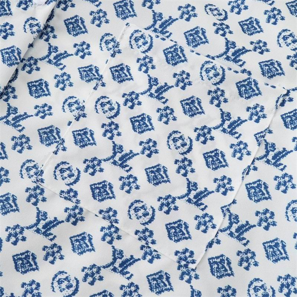 ルイヴィトン コピー シャツ モノグラム パターン ブルー×ホワイト コットン素材 軽量 雰囲気 LOUIS VUITTON