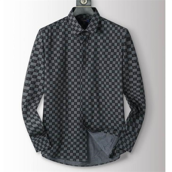 ルイヴィトン コピー シャツ コットン ダミエロゴ チェック柄 モダンデザイン 抜け感 メンズ LOUIS VUITTON