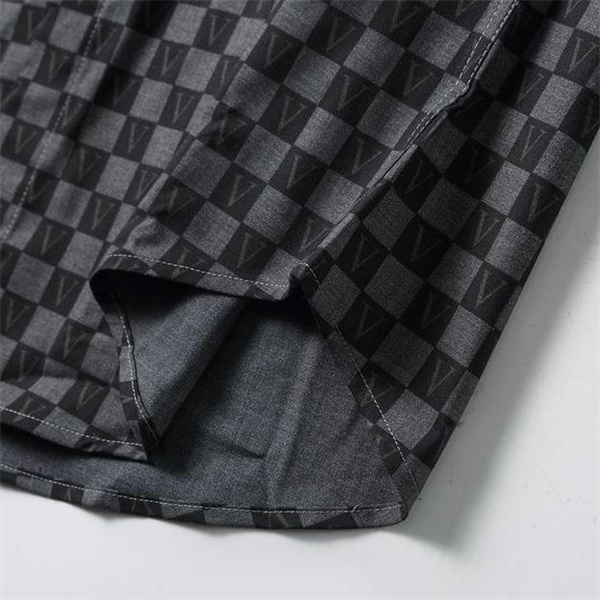 ルイヴィトン コピー シャツ コットン ダミエロゴ チェック柄 モダンデザイン 抜け感 メンズ LOUIS VUITTON