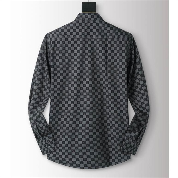 ルイヴィトン コピー シャツ コットン ダミエロゴ チェック柄 モダンデザイン 抜け感 メンズ LOUIS VUITTON