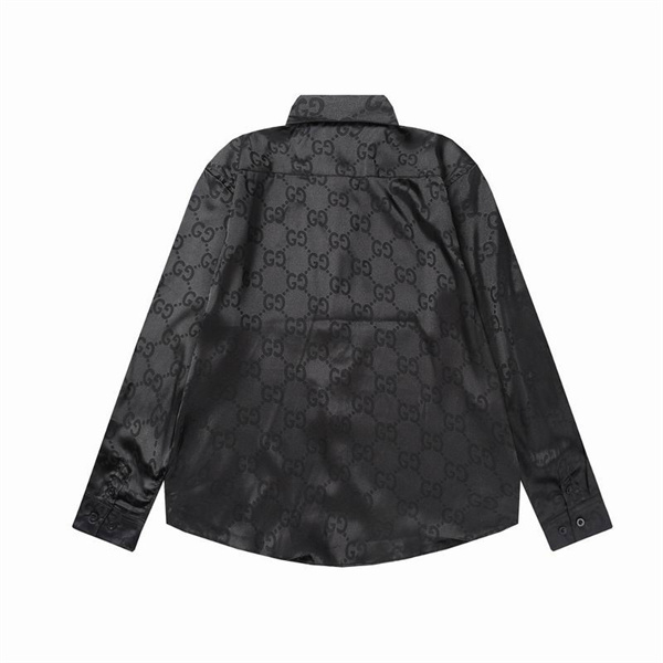 グッチ GUCCI スーパーコピー シャツ サテンブラック GGモノグラム 高級感溢れる デザイン  