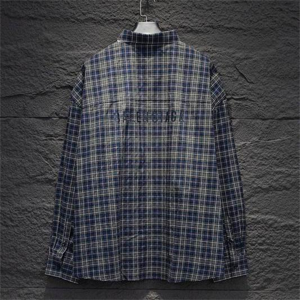 BALENCIAGA スーパーコピー シャツ チェック柄 タータン ロゴアクセント プリント バレンシアガ 