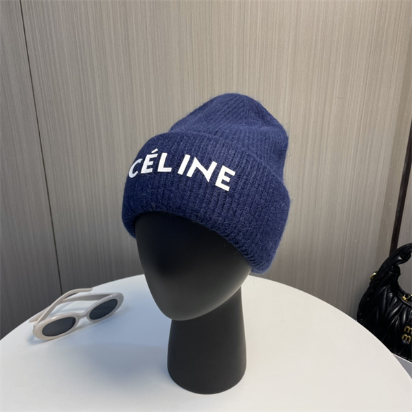 セリーヌ 偽物 ニット帽子 ブランドロゴ プリント 保温性 ウール素材 カジュアル 秋冬最適 CELINE